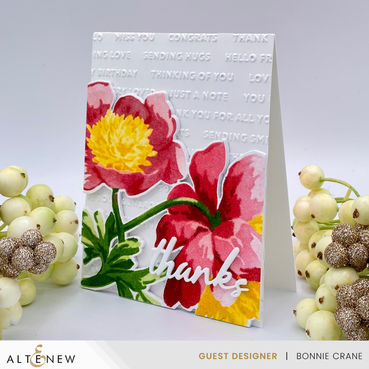 Dies Stencil Art: White Cap Peonies Add-On Die