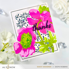 Dies Stencil Art: White Cap Peonies Add-On Die