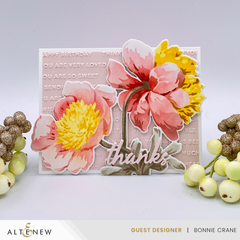 Dies Stencil Art: White Cap Peonies Add-On Die