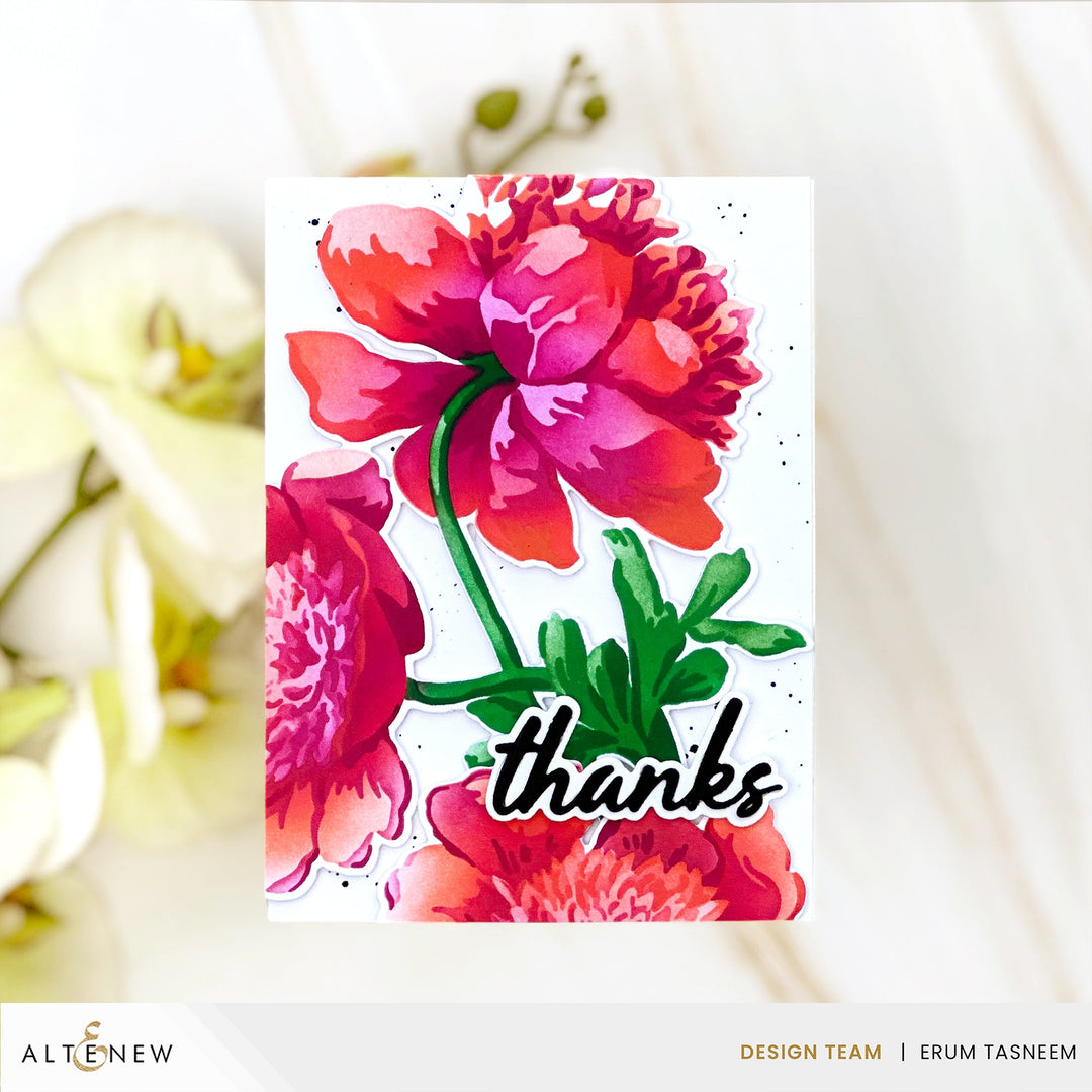 Dies Stencil Art: White Cap Peonies Add-On Die