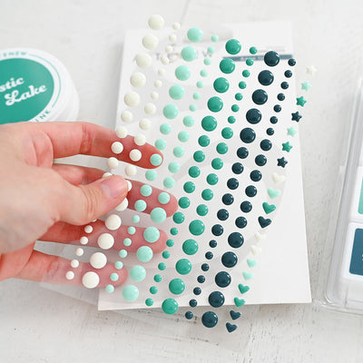 Embellishments Aqua Island Enamel Dots