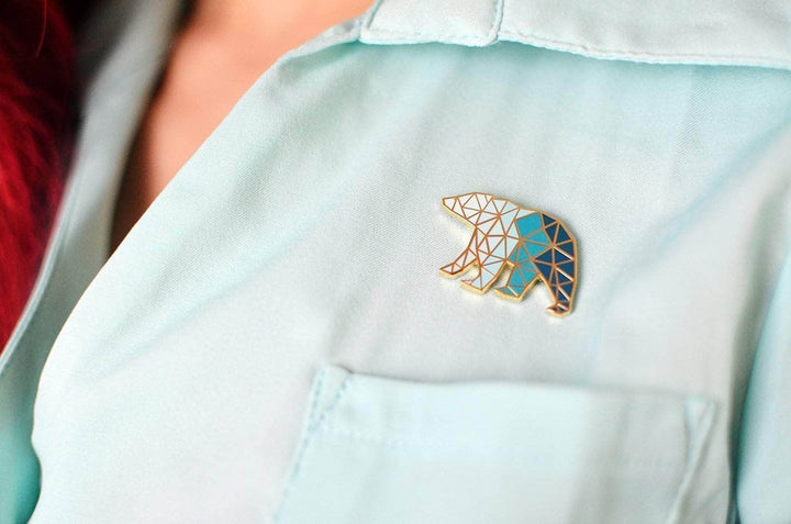 Embellishments Geometric Bear Enamel Pin