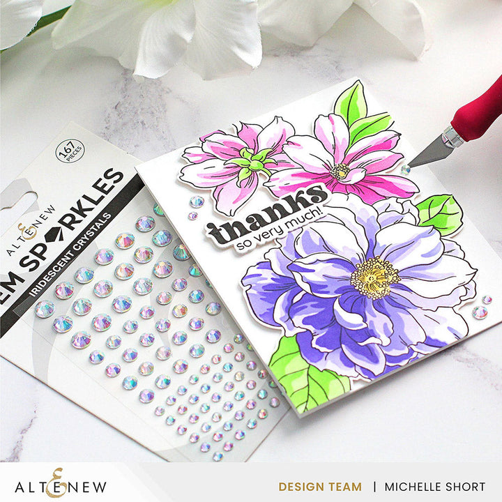 Embellishments Iridescent Crystals Gem Sparkles