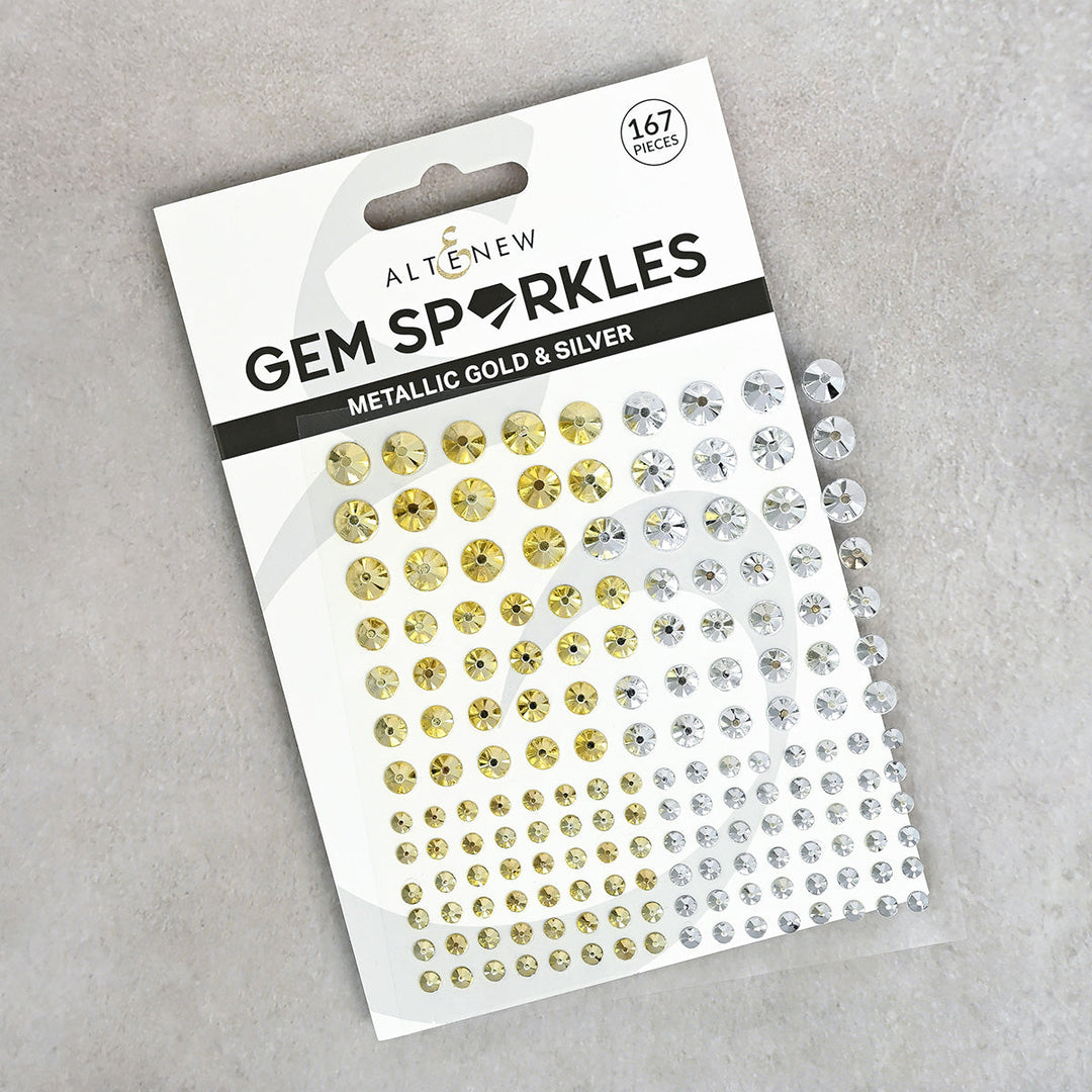 Embellishments Metallic Gold & Silver Gem Sparkles