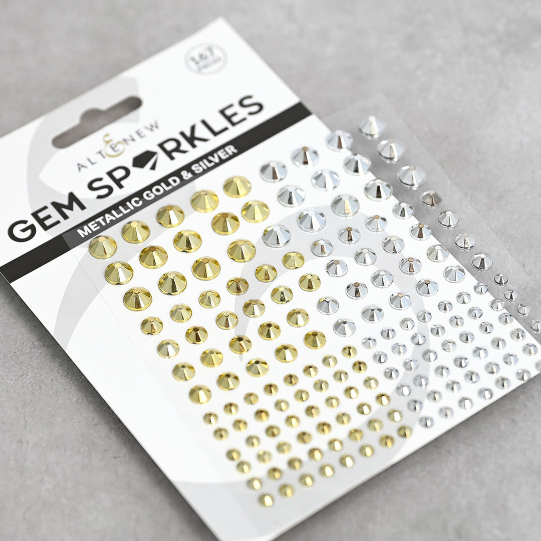 Embellishments Metallic Gold & Silver Gem Sparkles
