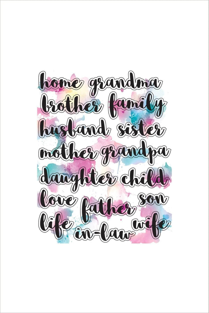 Embellishments Our Family 8.5 X 11 Chipboard Stickers
