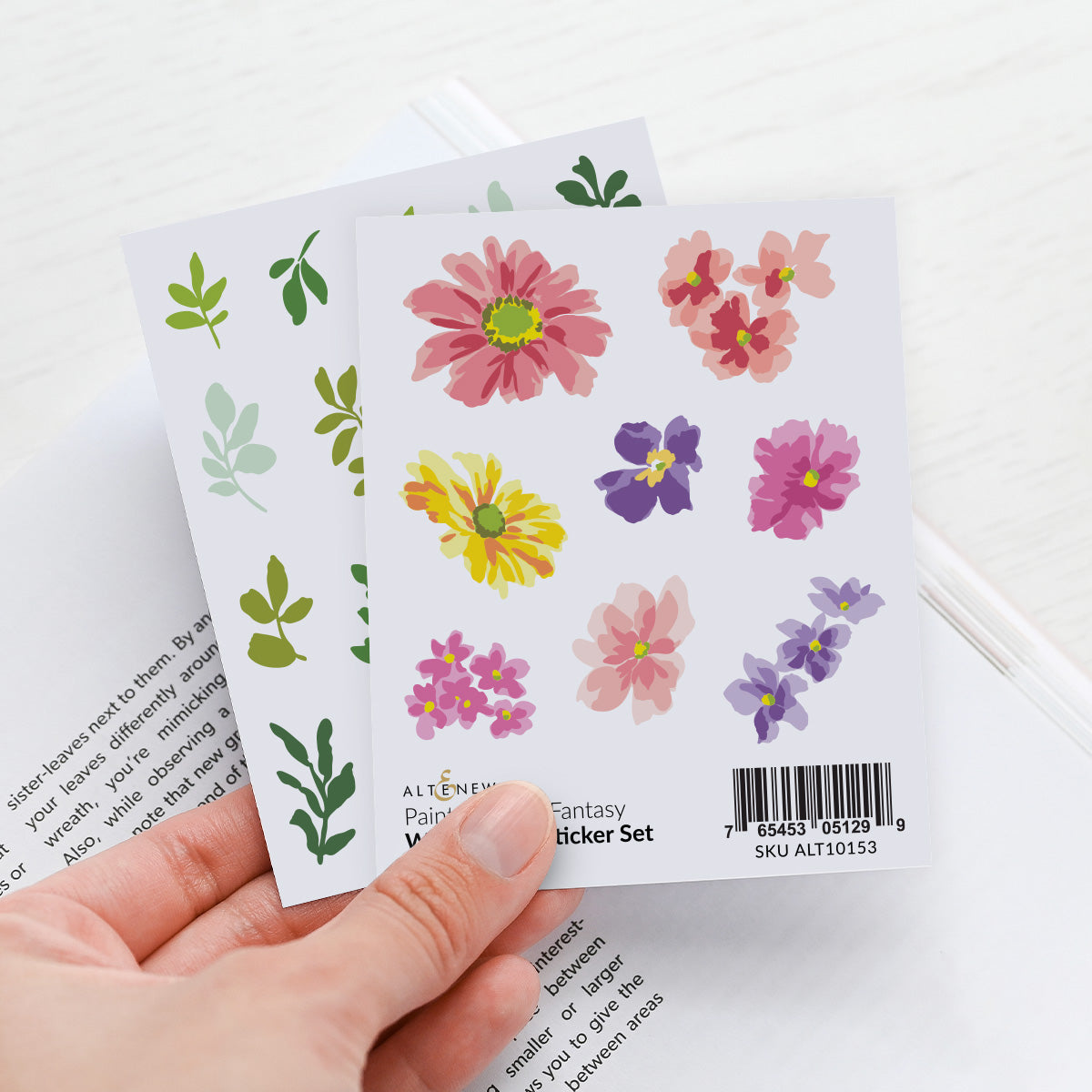 Embellishments Painted Floral Fantasy Washi Paper Sticker Set