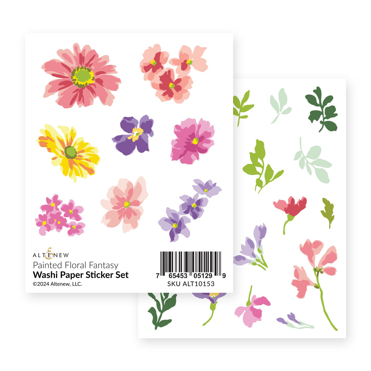 Embellishments Painted Floral Fantasy Washi Paper Sticker Set