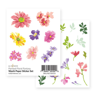 Embellishments Painted Floral Fantasy Washi Paper Sticker Set