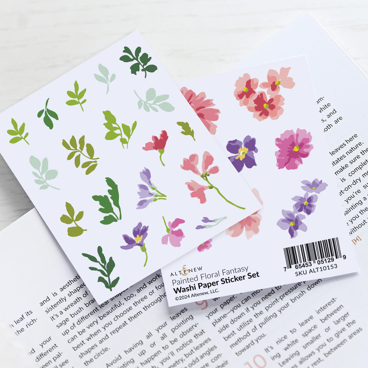 Embellishments Painted Floral Fantasy Washi Paper Sticker Set