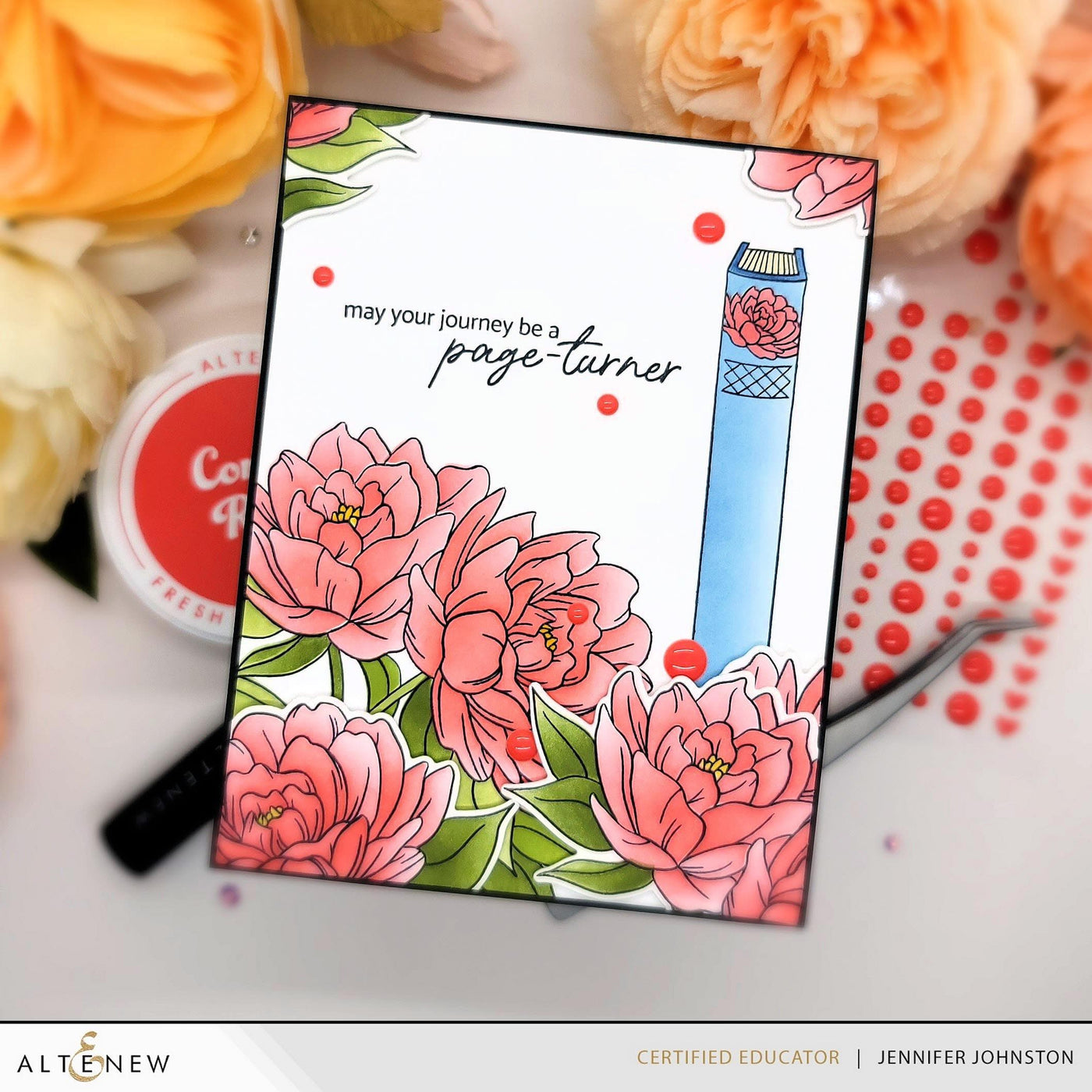 Embellishments Passion Poppy Enamel Dots