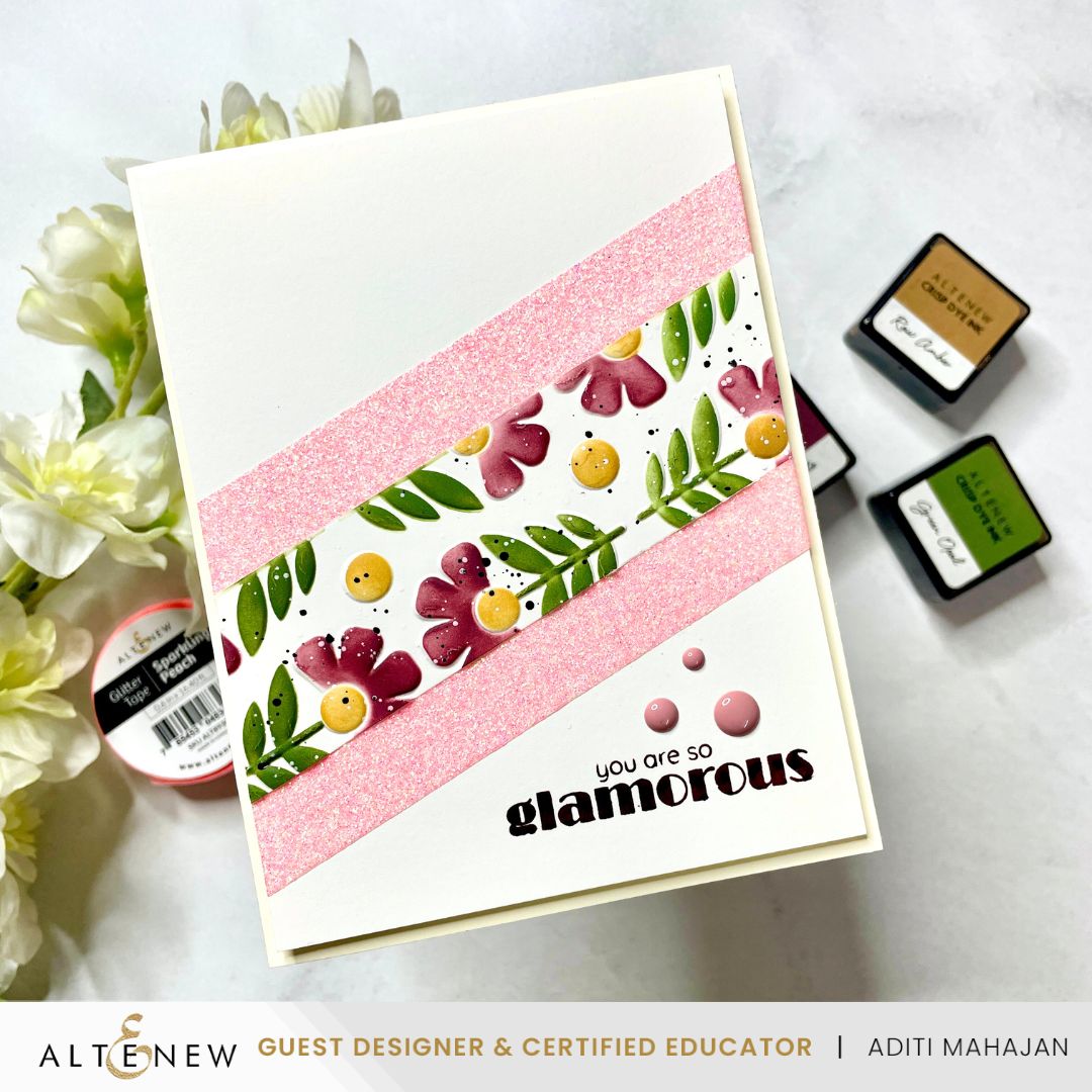 Embellishments Sparkling Peach Glitter Tape