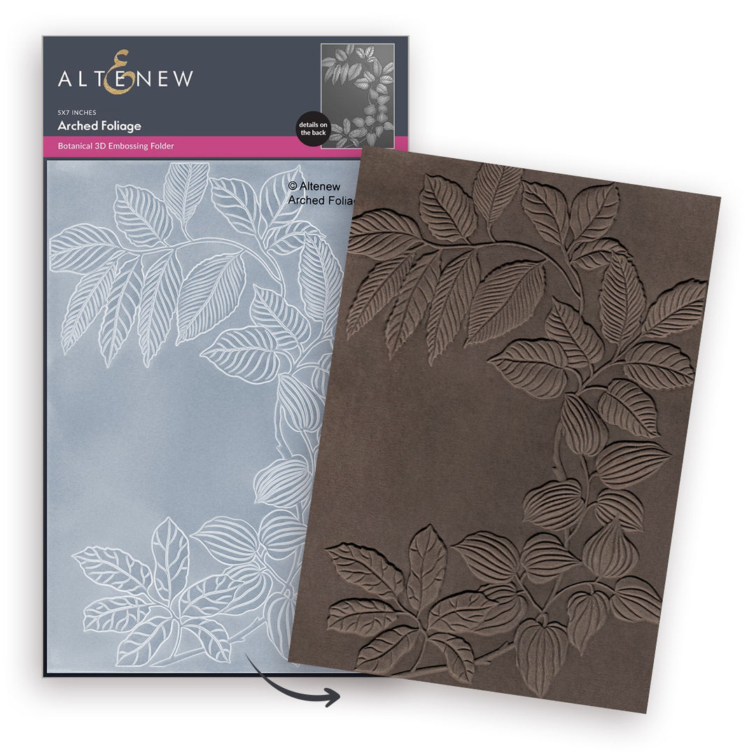 Embossing Folder Arched Foliage 3D Embossing Folder