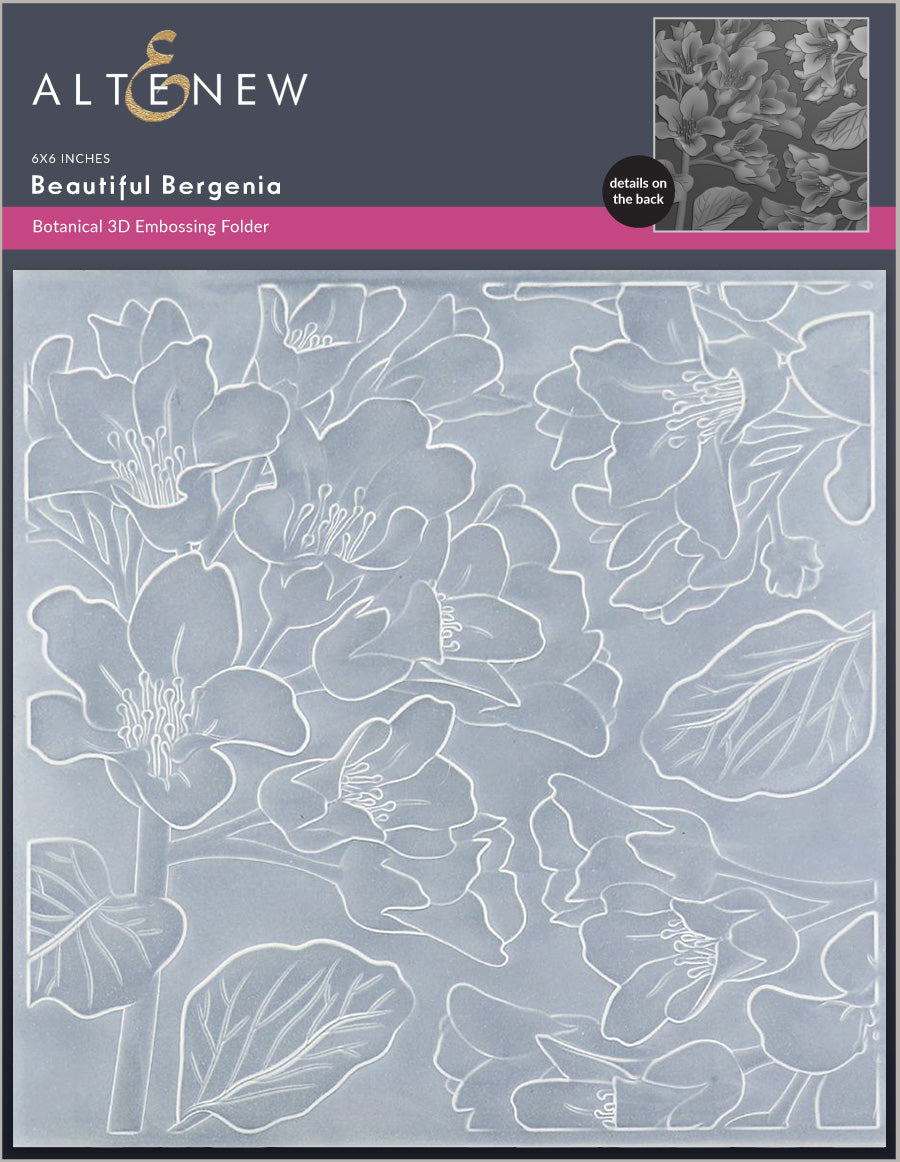 Embossing Folder Beautiful Bergenia 3D Embossing Folder