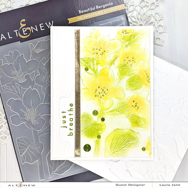 Embossing Folder Beautiful Bergenia 3D Embossing Folder