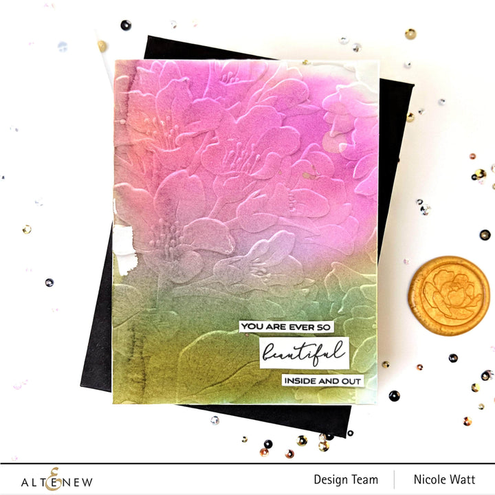Embossing Folder Beautiful Bergenia 3D Embossing Folder
