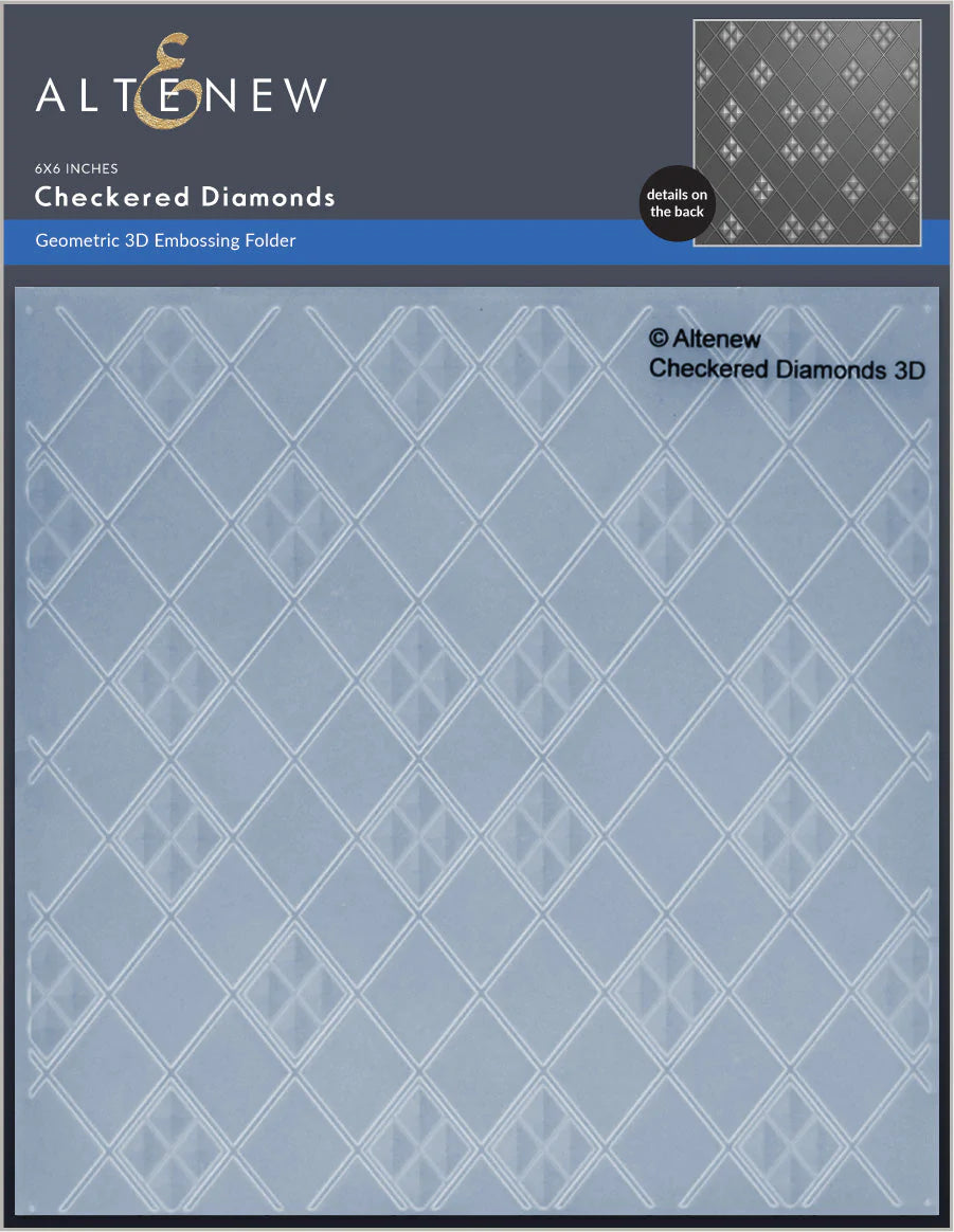 Embossing Folder Checkered Diamonds 3D Embossing Folder