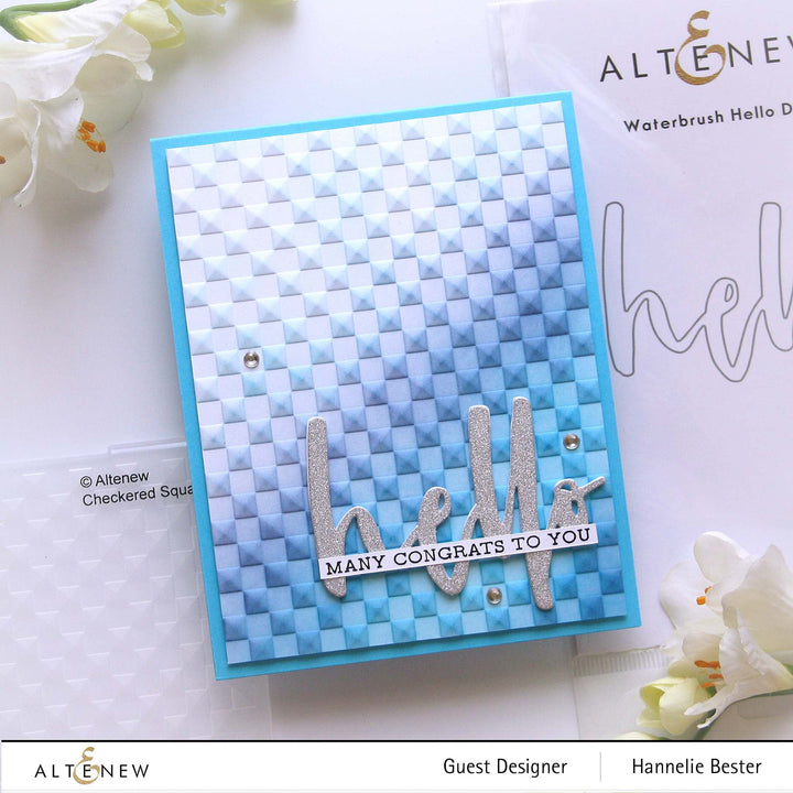 Embossing Folder Checkered Squares 3D Embossing Folder