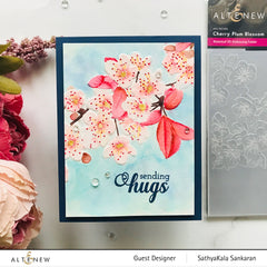 Embossing Folder Cherry Plum Blossom 3D Embossing Folder