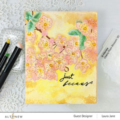 Embossing Folder Cherry Plum Blossom 3D Embossing Folder