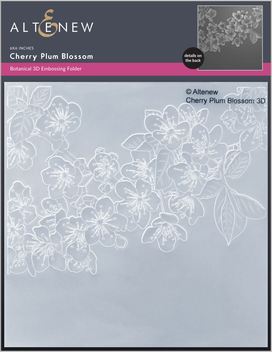 Embossing Folder Cherry Plum Blossom 3D Embossing Folder