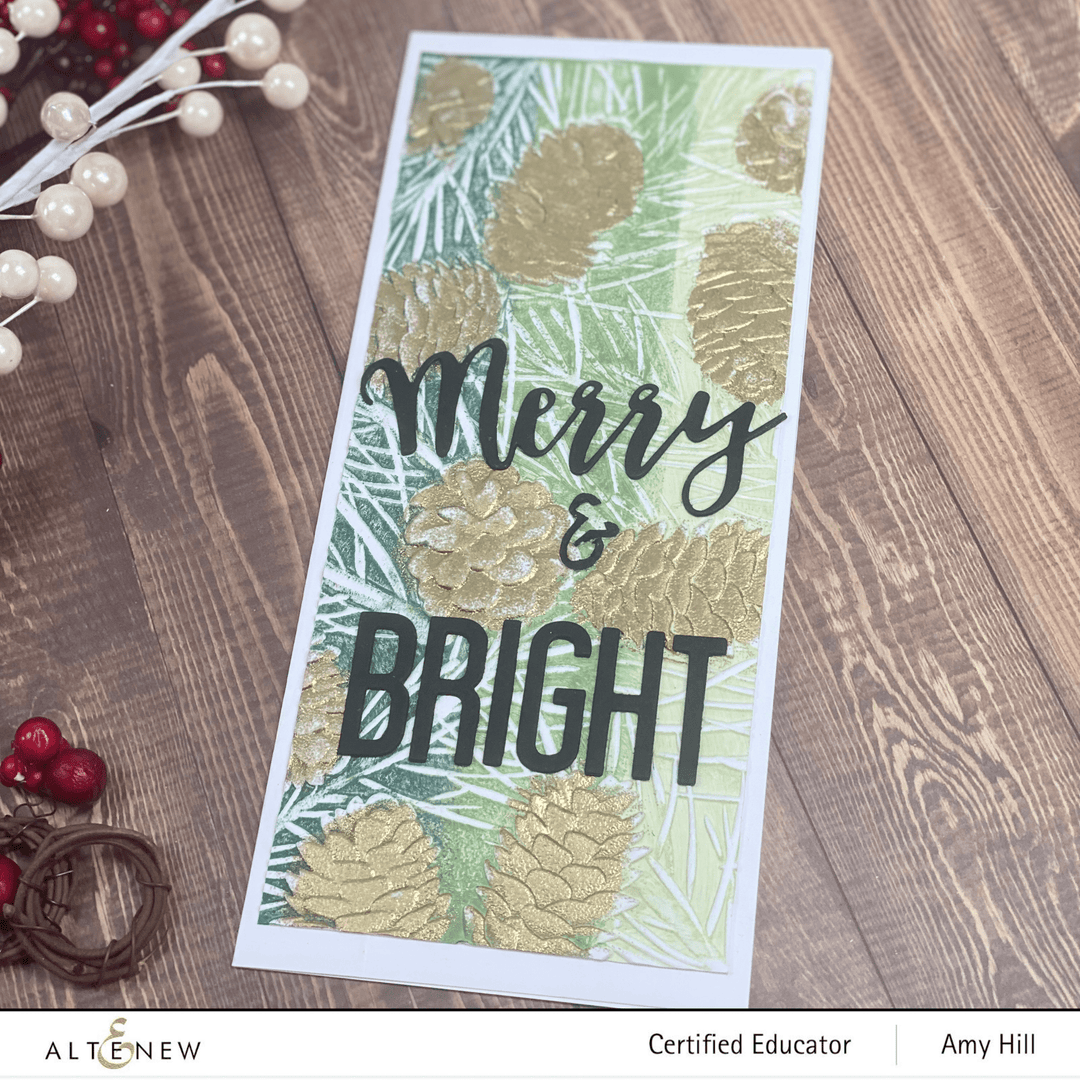 Embossing Folder Classic Pinecones Slim 3D Embossing Folder