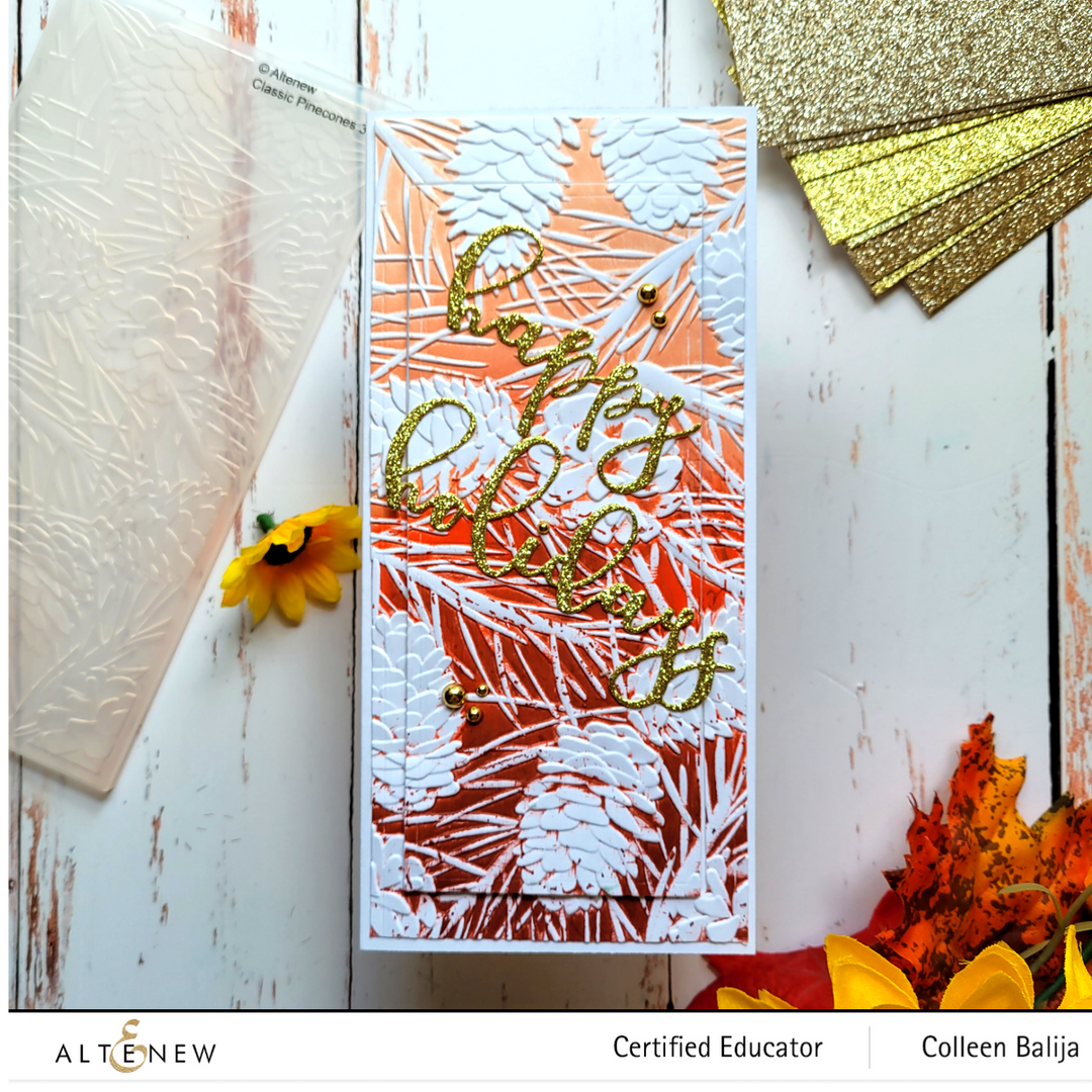 Embossing Folder Classic Pinecones Slim 3D Embossing Folder