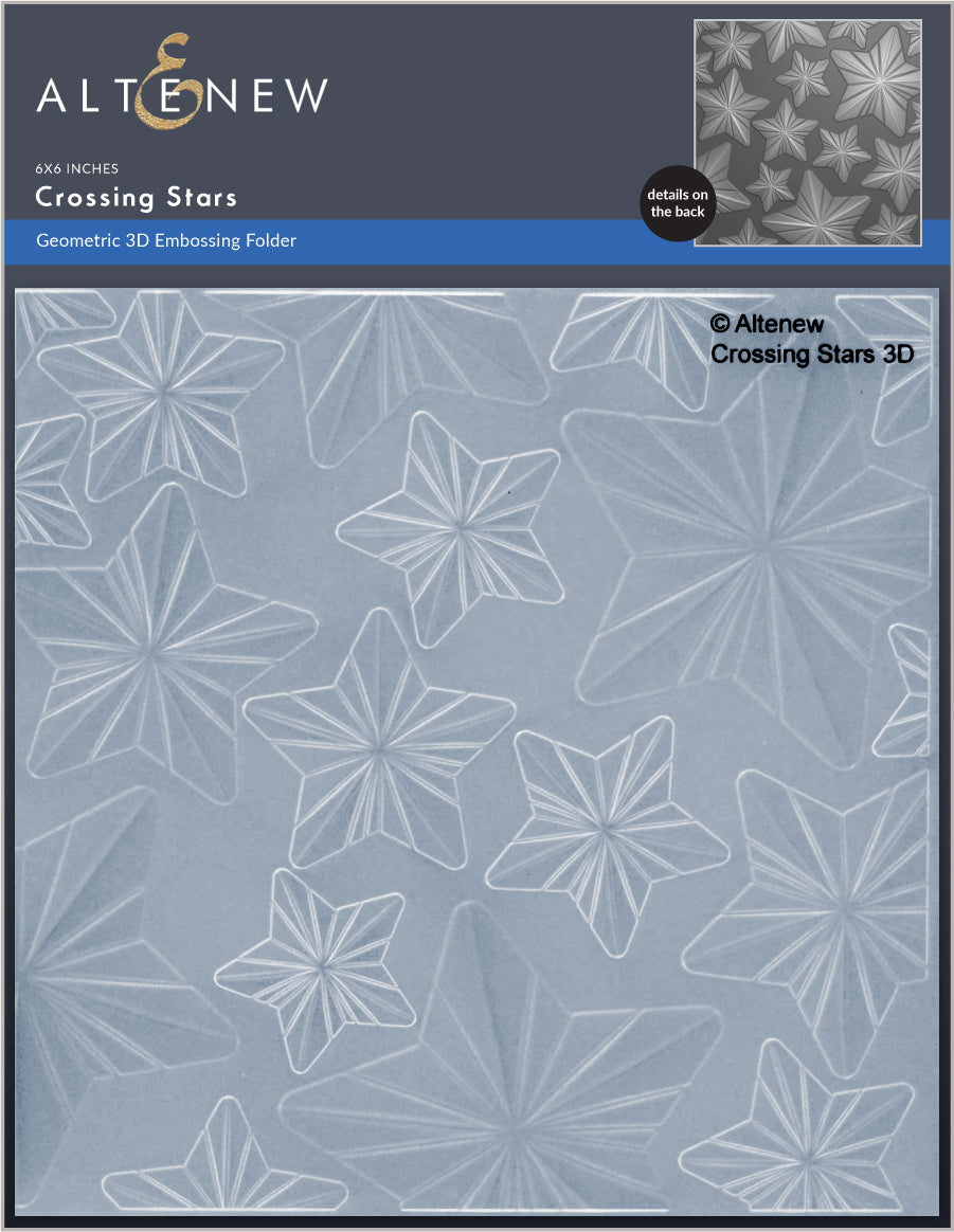 Embossing Folder Crossing Stars 3D Embossing Folder