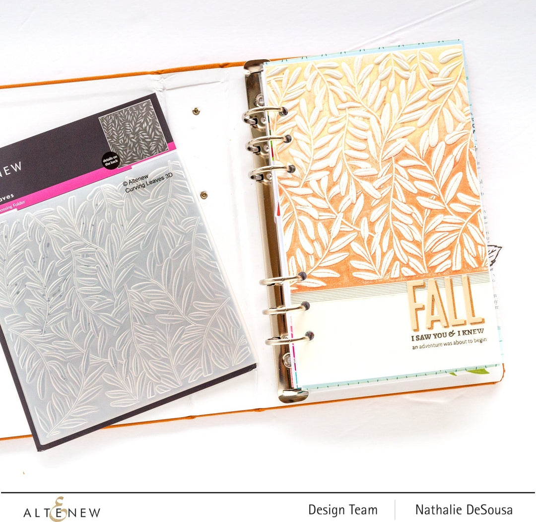 Embossing Folder Curving Leaves 3D Embossing Folder