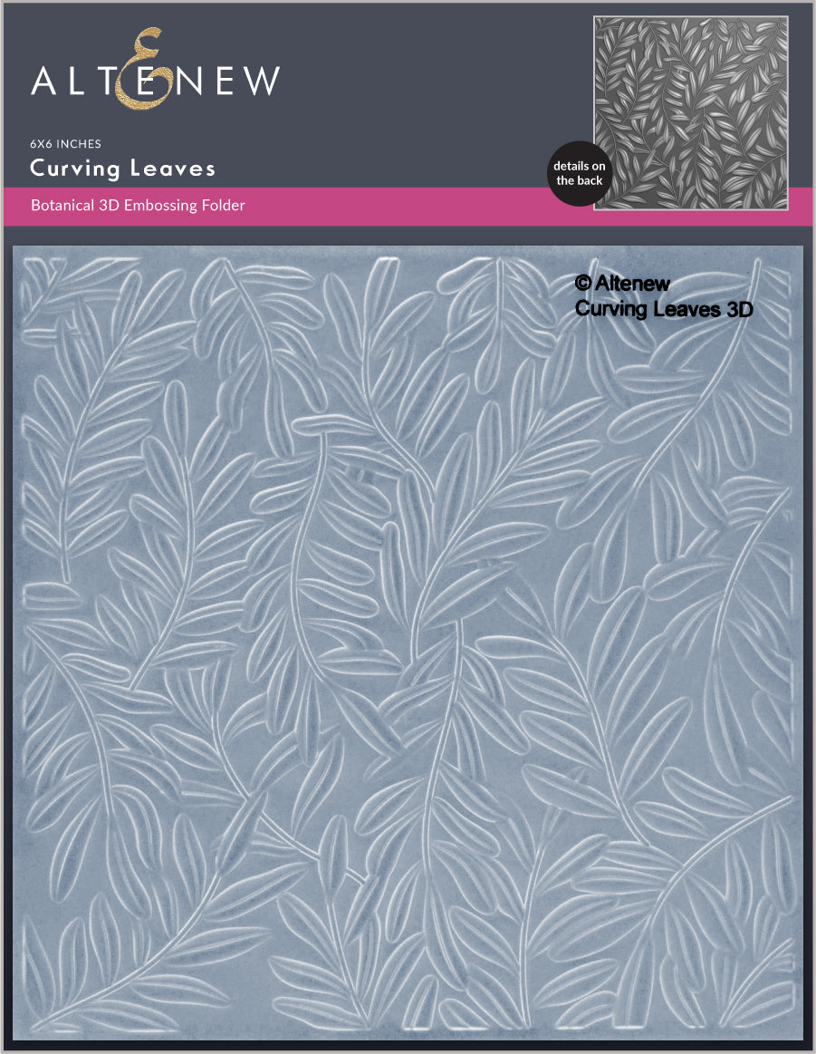 Embossing Folder Curving Leaves 3D Embossing Folder