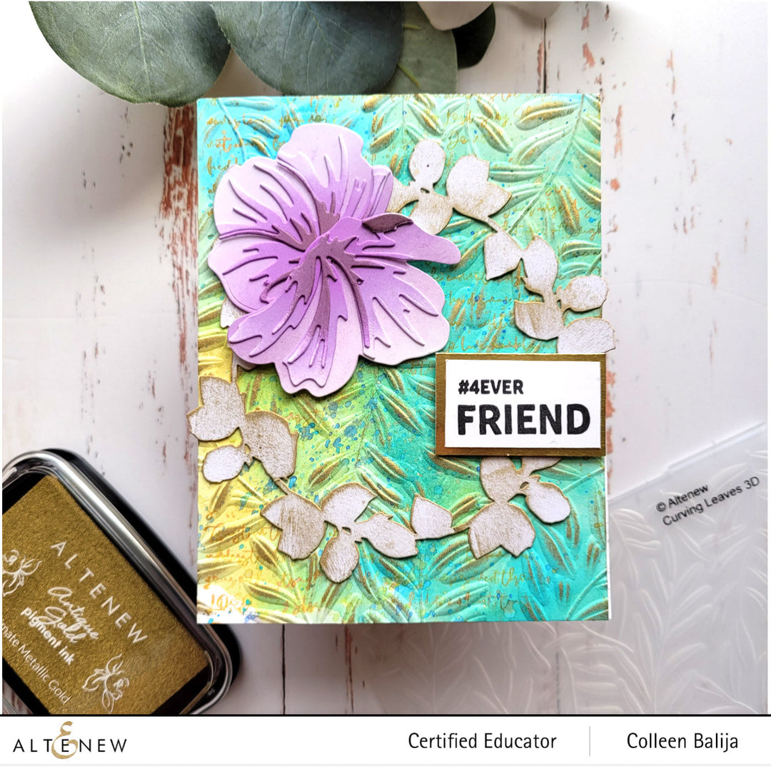 Embossing Folder Curving Leaves 3D Embossing Folder