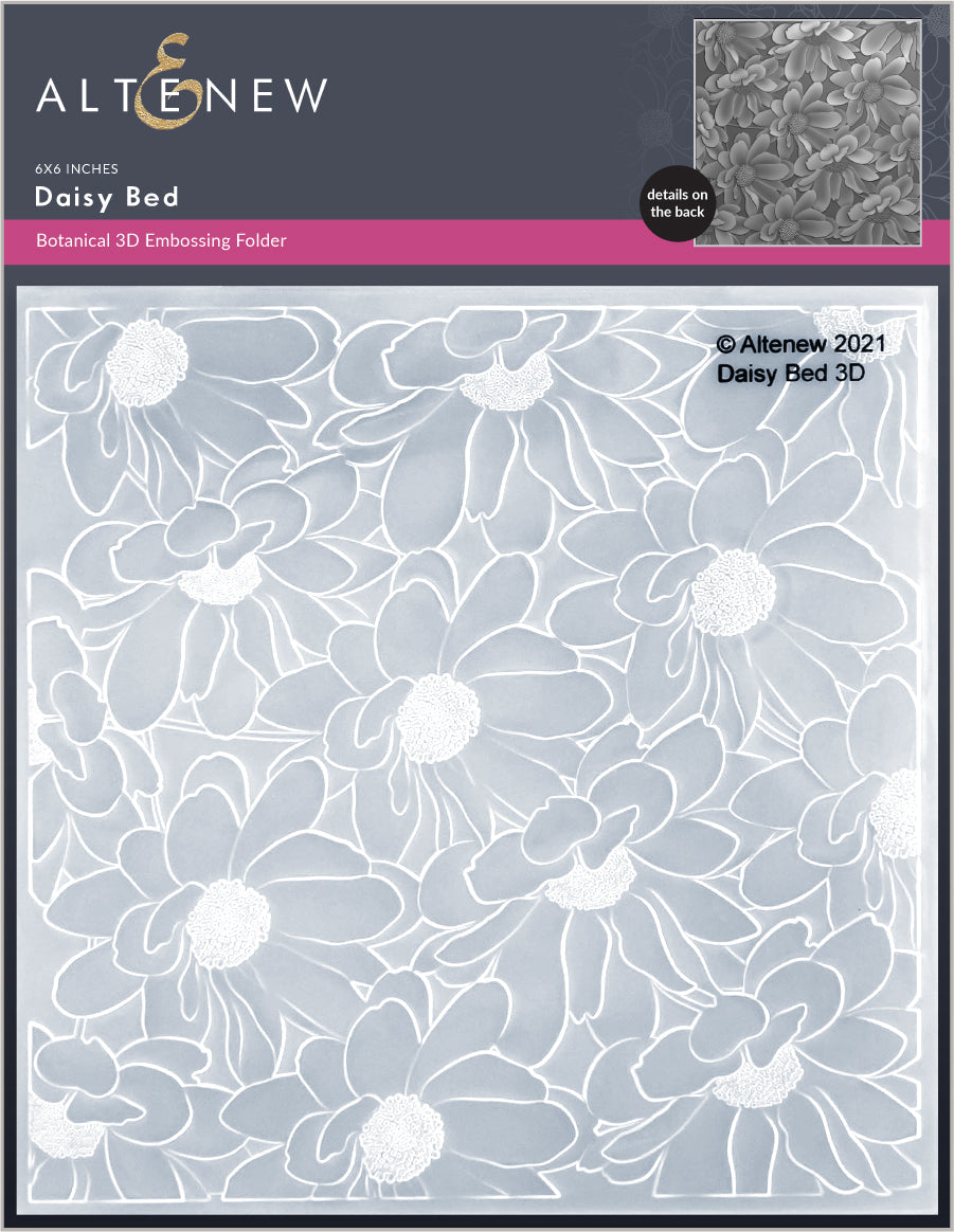 Embossing Folder Daisy Bed 3D Embossing Folder