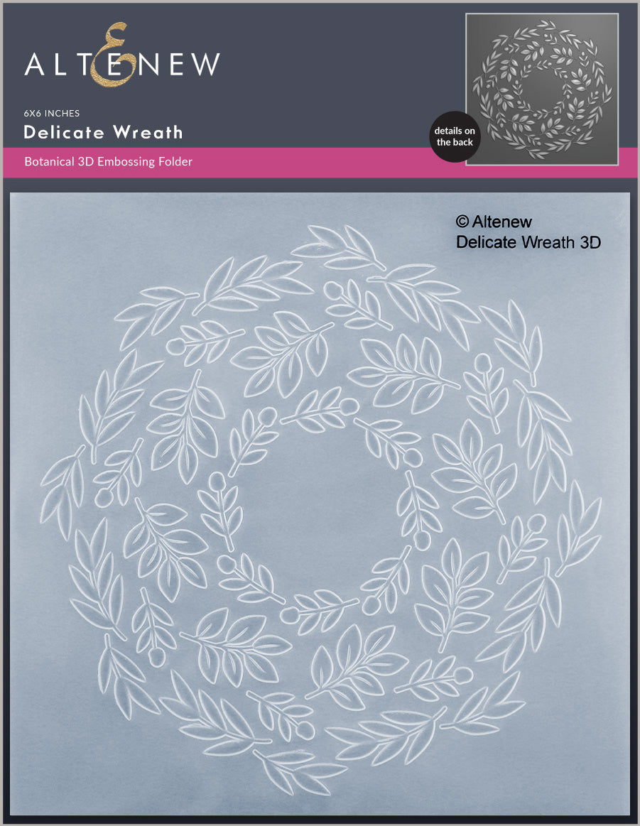 Embossing Folder Delicate Wreath 3D Embossing Folder