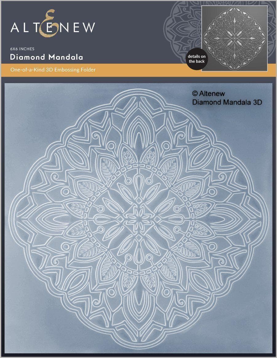 Embossing Folder Diamond Mandala 3D Embossing Folder