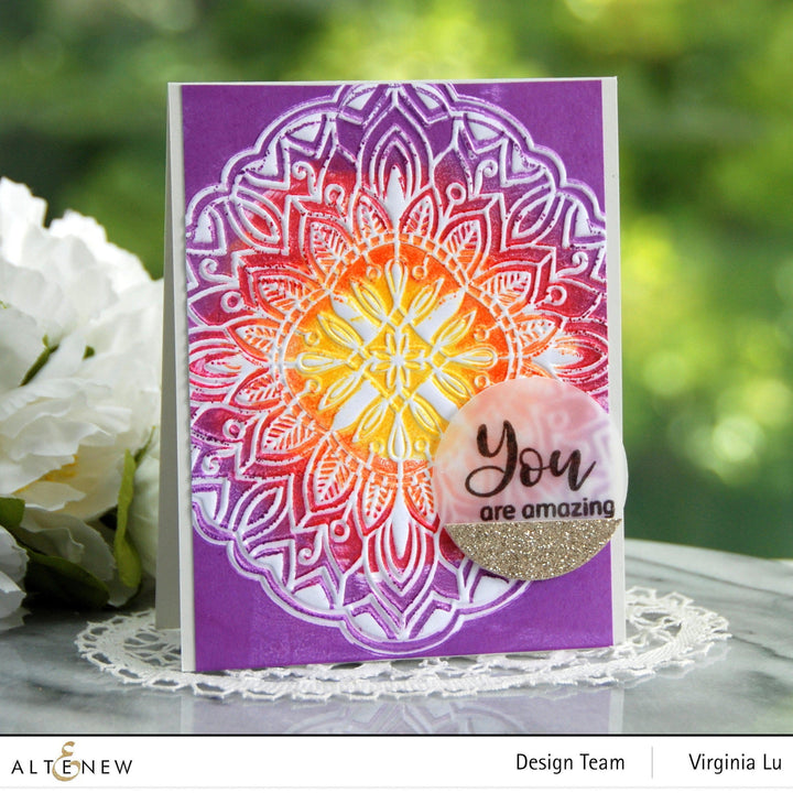 Embossing Folder Diamond Mandala 3D Embossing Folder