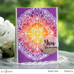 Embossing Folder Diamond Mandala 3D Embossing Folder