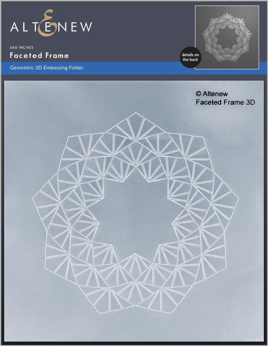 Embossing Folder Faceted Frame 3D Embossing Folder