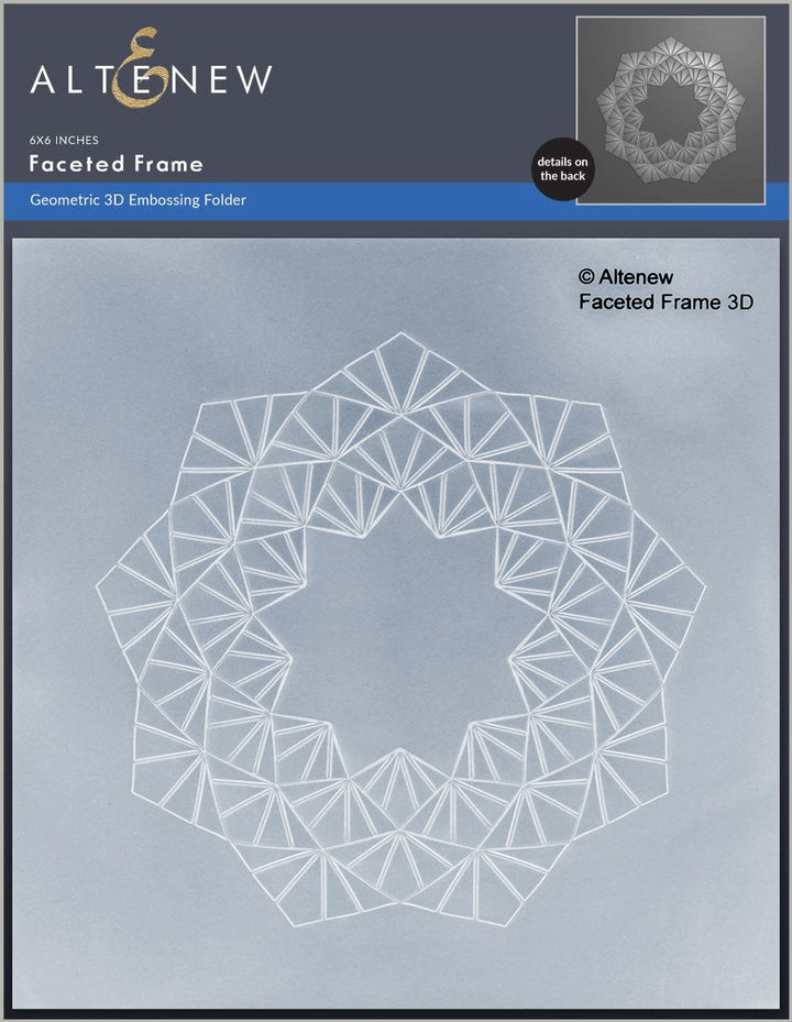 Embossing Folder Faceted Frame 3D Embossing Folder