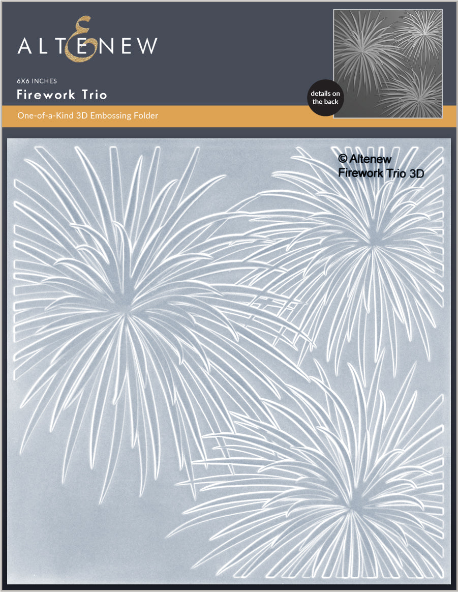 Embossing Folder Firework Trio 3D Embossing Folder