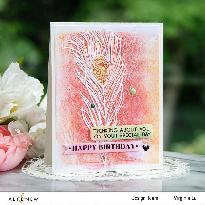 Embossing Folder Floating Feather 3D Embossing Folder