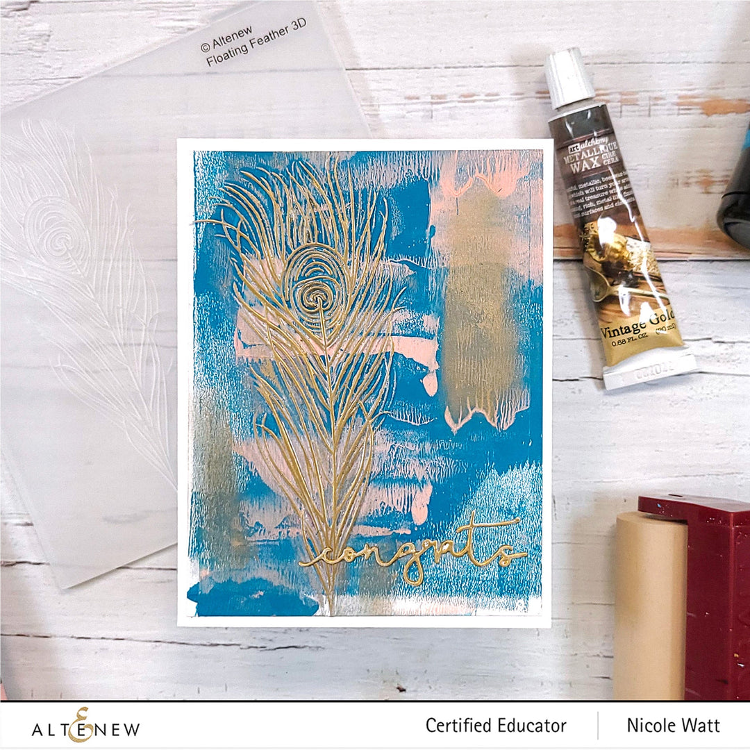 Embossing Folder Floating Feather 3D Embossing Folder
