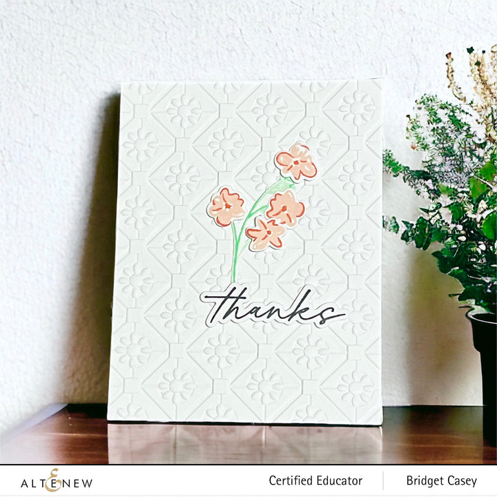 Embossing Folder Floral Diamond Blocks 3D Embossing Folder