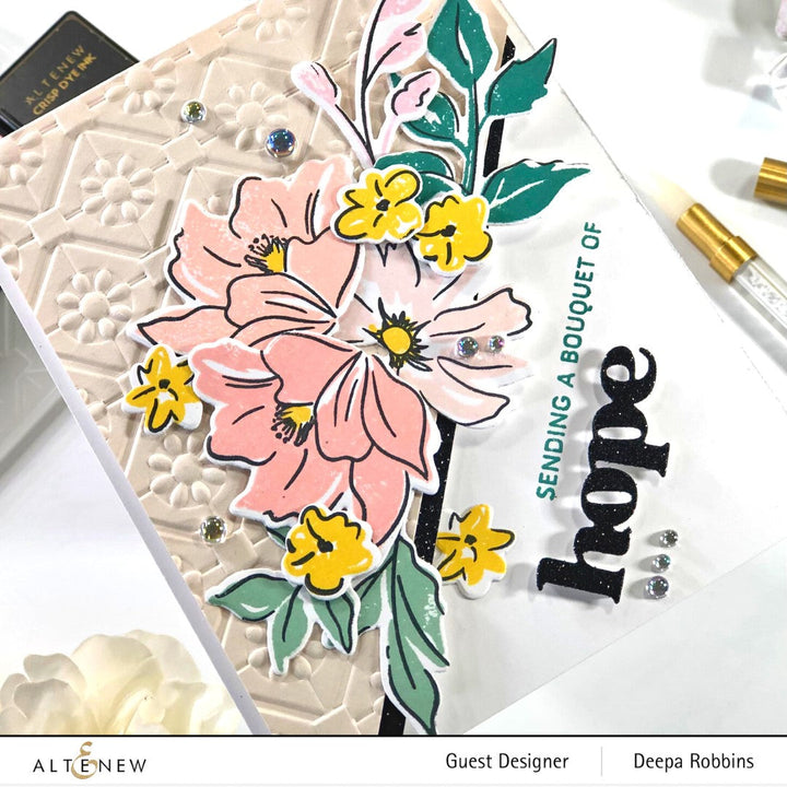 Embossing Folder Floral Diamond Blocks 3D Embossing Folder