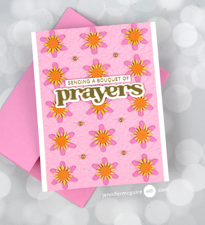 Embossing Folder Floral Diamond Blocks 3D Embossing Folder
