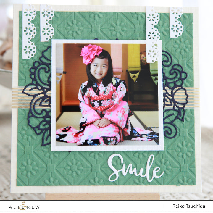 Embossing Folder Floral Diamond Blocks 3D Embossing Folder