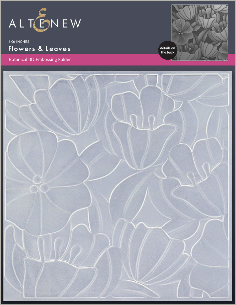 Embossing Folder Flowers & Leaves 3D Embossing Folder