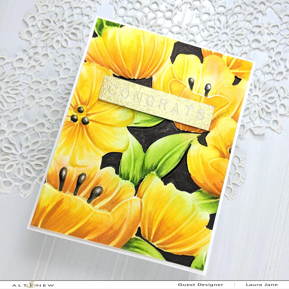 Embossing Folder Flowers & Leaves 3D Embossing Folder