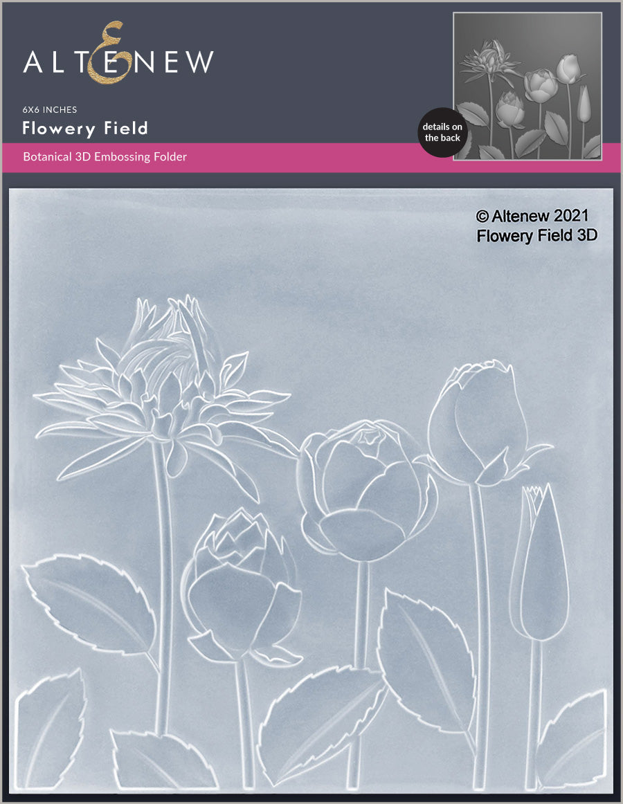 Embossing Folder Flowery Field 3D Embossing Folder