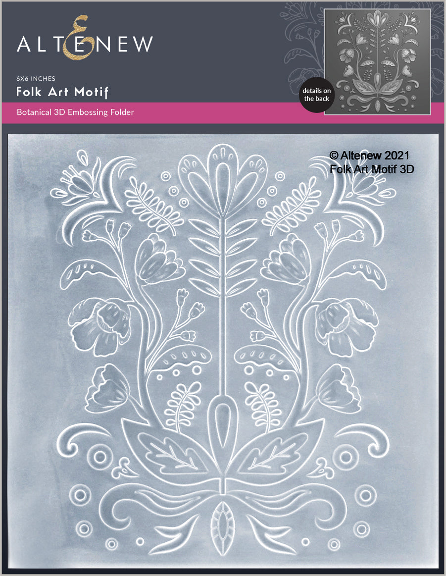 Embossing Folder Folk Art Motif 3D Embossing Folder