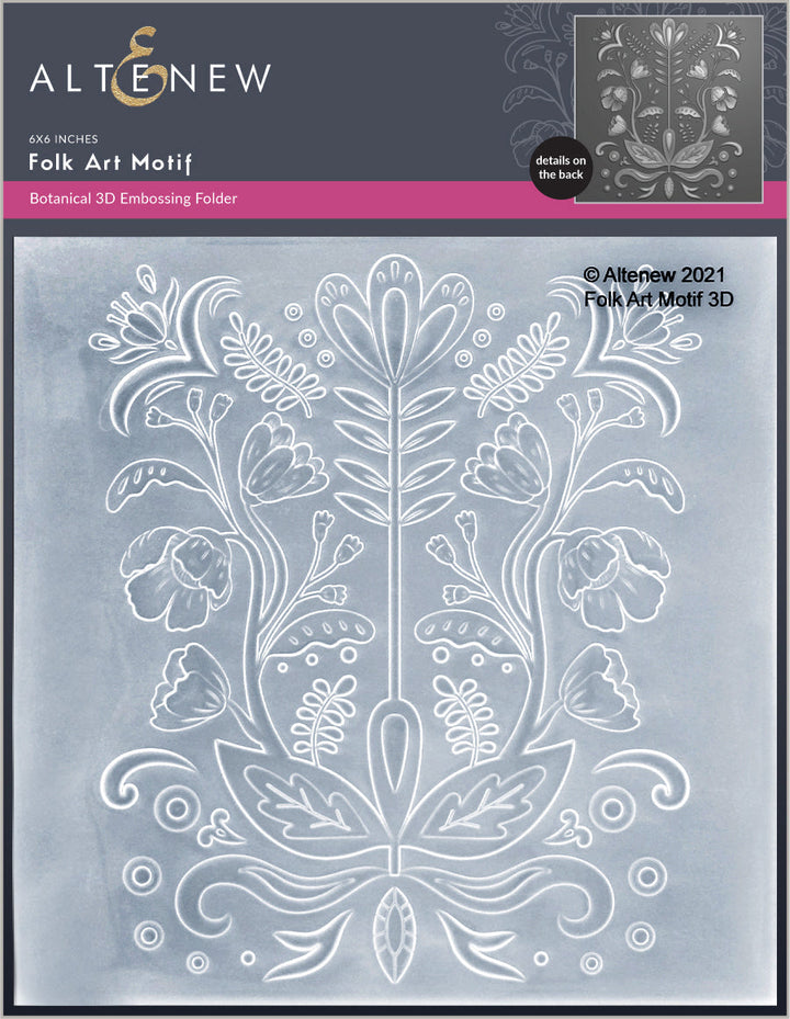 Embossing Folder Folk Art Motif 3D Embossing Folder